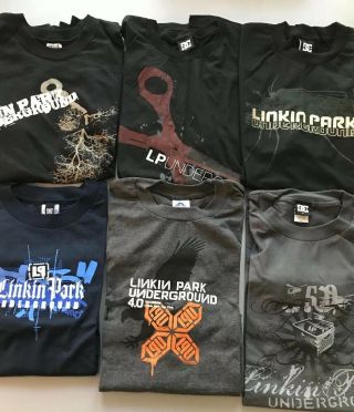 Linkin Park Underground 3 - 8 Ultimate Rare T - Shirt Bundle / New/ Size Large.