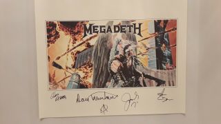 Megadeth United Abominations Lithograph Signed Rare Mustaine Poster