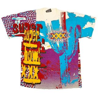 Vtg Rare Magic Johnson T’s Nfl Bowl All Over Print T Shirt.  Mens Large