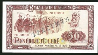 Albania 50 Lek 1976 Specimen Unc Rare