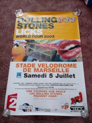 Rolling Stones Rare 2003  Licks " Marseille Tour Date Poster 120 X 79cm