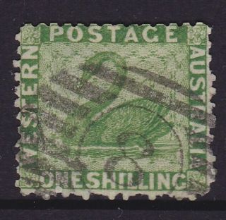 Western Australia Rare 1865 1/ - Bright Green Swan Sg 61 (he149.  1)