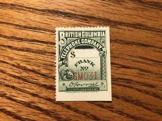 British Columbia Telephone Company Bct17 Stamp Rare Canada Revenue Bob
