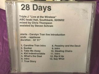 28 Days Ultra Rare Radio Promo Only Live At The Wireless Triple J Cd