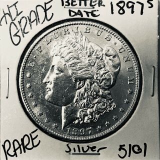 1897 S Morgan Silver Dollar Hi Grade U.  S.  Rare Coin 5101