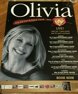 Olivia Newton John:heartstrings Tour 2003.  Rare Aussie/oz Tour Poster