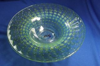 Orrefors Very Rare Turistvisning Cluthra Controlled Bubble 10 " Footed Bowl