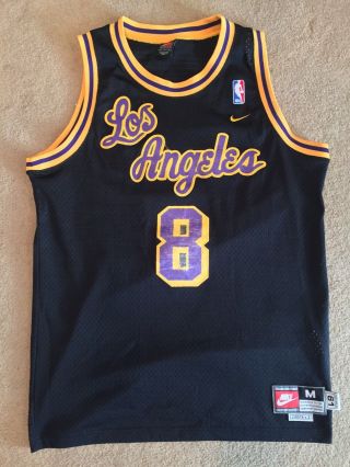 Nike Kobe Bryant Los Angeles Lakers 8 Black Retro Swingman Jersey M Rare La