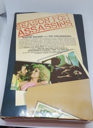 Season For Assassins Rare Italian Crime Drama VHS 1975 Joe Dallesandro Big Box 2