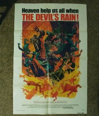 The Devils Rain One Sheet Poster Horror 1975 Satanic Cult William Shatner Rare