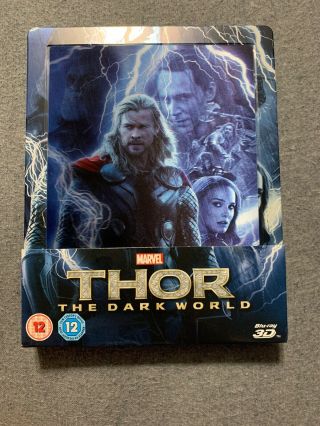 Thor 2: The Dark World 3d,  2d Blu - Ray Steelbook - Zavvi Uk Exclusive Rare Oop