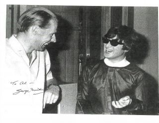 George Martin & John Lennon Signed 8x11 Autograph Stockcard Photo With/coa/rare/