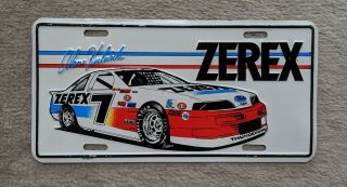 Rare Alan Kulwicki 7 Zerex Racing Nascar License Plate Metal