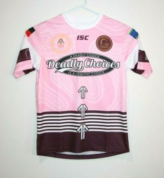 Brisbane Broncos Isc Rare Pink Deadly Choices Jersey Shirt Size Men 
