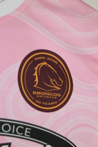 Brisbane Broncos ISC Rare Pink Deadly Choices Jersey Shirt Size Men ' s Small 3