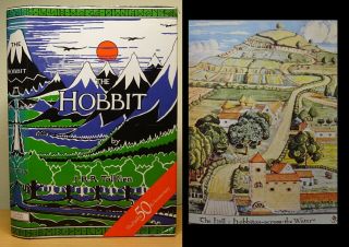 The Hobbit 1987 Rare 50th Anniversary Edition J.  R.  R Tolkien Illustrated Book