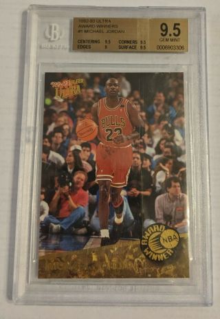 Bgs 9.  5 Michael Jordan 1992 - 93 Fleer Ultra Award Winner 1 Bulls Rare Gem
