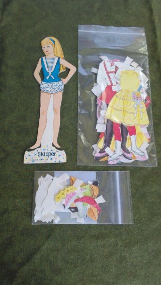 Vtg Paper Dolls 1964 Skipper Day By Day Whitman 4607 Orignal Rare Set Barbie