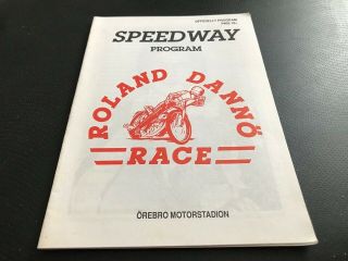 Roland Danno Race 1991 - - Swedish - - - Speedway Programme - - 1991 - - Rare