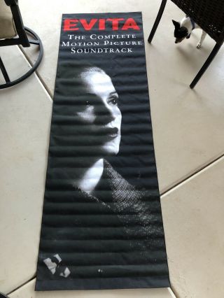 Rare 1996 Madonna Evita Soundtrack 2x6 - Foot (24 " X75 ") Warner Promo Cloth Banner