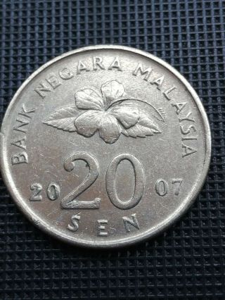 Malaysia 20cent with MONSTER double die variety - RARE 3
