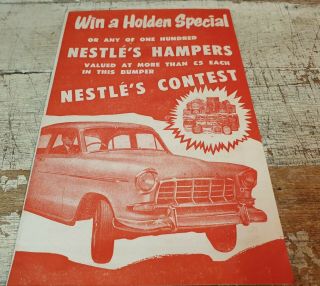1959 Holden Fc Special Nestles Chocolates Competition Brochure Very Rare