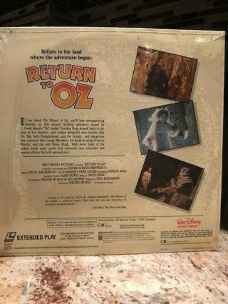 Return To Oz Rare & OOP Movie Walt Disney Home Video Release Laserdisc 5
