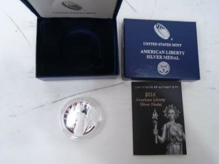 2016 W American Liberty Proof Silver Medal 1 Troy Ounce W/ Box/coa Rare