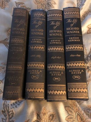 4 Vol.  Ernest Newman The Life Of Richard Wagner Ny Knopf Hb First Edition Rare