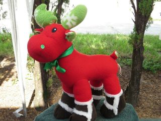 ✅ Vintage Rare Sugar Loaf Nen Red Christmas Moose Lovey Plush Stuffed Animal