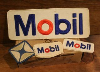 Vintage Mobil Oil Patch Embroidered Iron On Rare Advertising Racing Sport Nascar