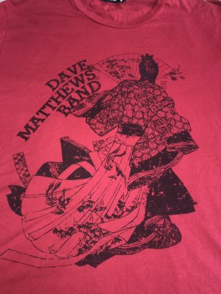 Dave Matthews Band Bright Red Geisha Logo Concert T - Shirt Xl Rare Hard To Find