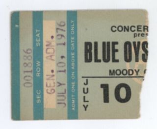 Rare Blue Oyster Cult Rush Ufo Mott Starz 7/10/76 Dallas Tx Ticket Stub Boc