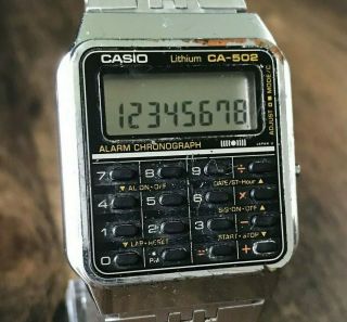 RARE Vintage 1984 Casio CA - 502 Digital Calculator Watch Made in Japan Module 437 5