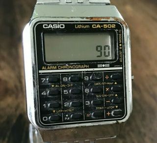 RARE Vintage 1984 Casio CA - 502 Digital Calculator Watch Made in Japan Module 437 6