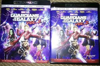 Marvel Guardians Of The Galaxy Vol 2 4k Ultra Hd Blu Ray Rare With Slipcover