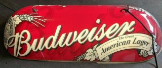 Rare Big Budweiser Red Pool Table Light Anheuser Busch Beer Lamp Sign