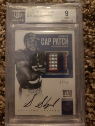 2016 Panini Encased Sterling Shepard Cap Patch Rare Rpa Ssp 7/10 Auto Ny Giants