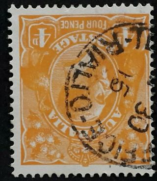 Rare 1915 Australia 4d Orange Kgv Stamp Rialto Telegraph Office Inv Wmk