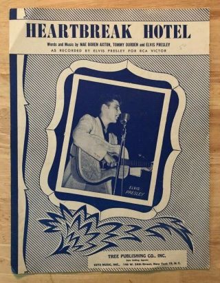 Rare Sheet Music Heartbreak Hotel Elvis Presley 1956