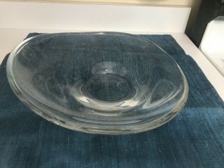 Rare Large Heavy 12 3/4 " Baccarat France Crystal Low Centerpiece Fruit Bowl