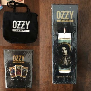 Rare Ozzy Osbourne Tarot Cards,  Prayer Candle & Tote Vip Gift No More Tour 2018