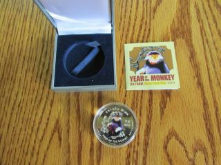 Rare Vietnam 2004 Year Of The Monkey Silver Proof Only 6,  200 @ A Village Coin
