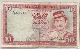 Brunei 10 Ringgit 1983 Rare