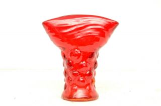 Consolidated Catalonian Rare Red Flared Grape 5.  75 " Vase Art Glass Phoenix Ruby