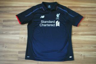 Liverpool Third Football Shirt Jersey 2015 - 2016 Nb Size Mens Large Black Rare