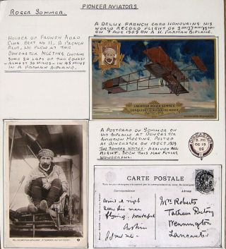 Rare Aviation Postcards (2),  French Aviator,  Roger Sommer.
