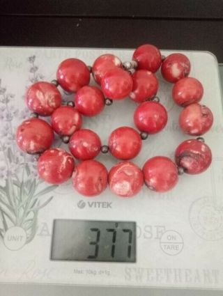 Old Rare Antique Vintage Natural Undyed Italy Coral Necklace Beads 377Gr 3