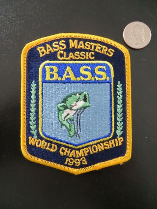 Rare 1993 Bassmasters Classic Participant Patch - 4 1/2 X 3 1/2 Inch B.  A.  S.  S.