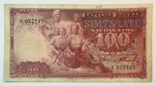 100 Latu 1939 Latvia,  Old Money Banknote Currency,  Rare,  No - 1337